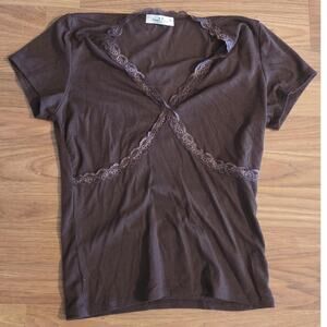 Girls Junior Size Medium Brown Blouse - Great Condition!